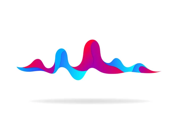 Musikalisk Soundwave på isloated bakgrund. Abstrakt ljudvåg och form av puls för radio, ljud. Trendig bakgrund med Soundwave-form. Vektor — Stock vektor