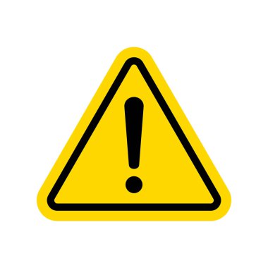 Üçgen formu ile dikkat simgesi. İzole arka planda tehlike işareti. Dikkat uyarı simgesi. Düz stilde üçgen uyarı simgesi.vektör