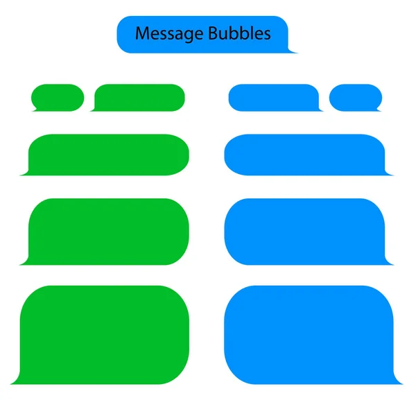 Mensagem bolha bate-papo para texto, sms. Chat messenger em forma de bolha em estilo plano. Mensagem em branco para texto para web, telefone. ilustração vetorial —  Vetores de Stock