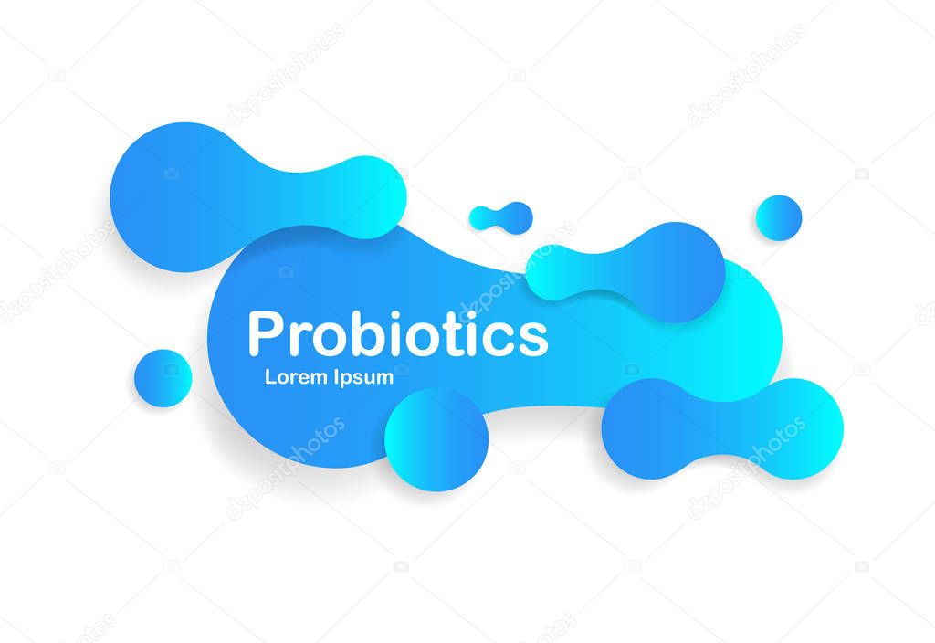 Probiotic bacteria on isolated background. Prebiotic micro lactobacillus icon. Probiotic bacterium for human stomach. Concept healthy nutrition with probiotics. vector
