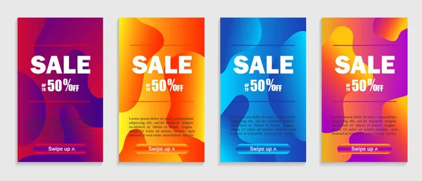 Set of dynamic abstract liquid shapes on coupon. Modern discount covers for website, social media or mobile apps. Discount sale coupon banner template. Trendy background vector — Stock Vector
