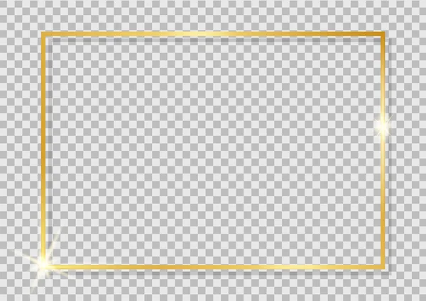 Золото блискучі рамки. Золотий люкс реалістичний квадратний кордон. Сучасна золота рама з блиском овалу на ізольованому фоні для торжества, картки, різдвяного банера. Векторний — стоковий вектор