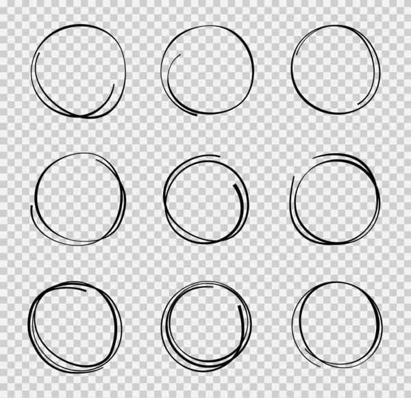 Ontwerp schets hand getekende cirkel. Grafische ronde doodle in schets stijl. Concept Bubble van potlood. Vector — Stockvector