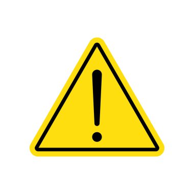 Üçgen formlu dikkat simgesi. İzole edilmiş arka planda tehlike işareti var. Dikkat uyarı simgesi. Üçgen uyarı simgesi düz bir şekilde. vektör