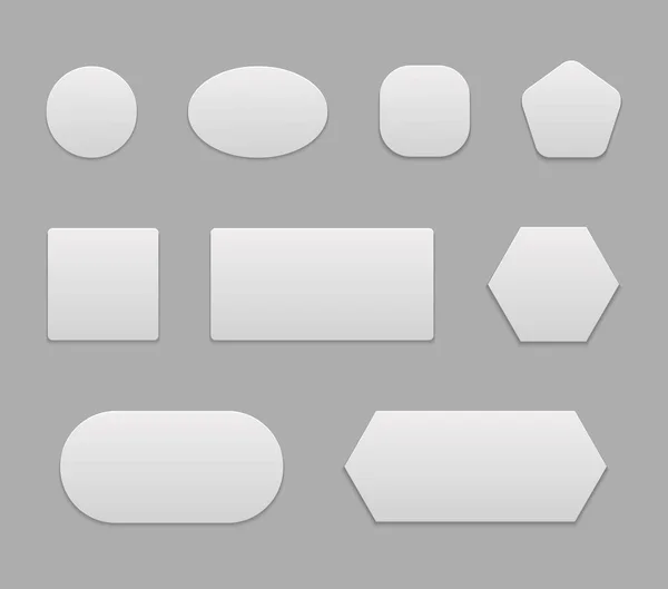 White Sguare Button Web Blank Tags Пластиковый Значок Дизайнерского Меню — стоковый вектор
