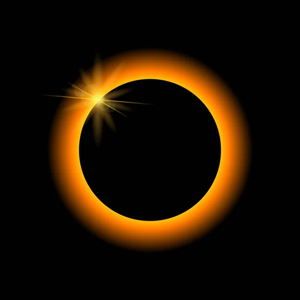 Vecteur Éclipse Solaire Éclipse Lunaire Sur Fond Sombre — Image vectorielle