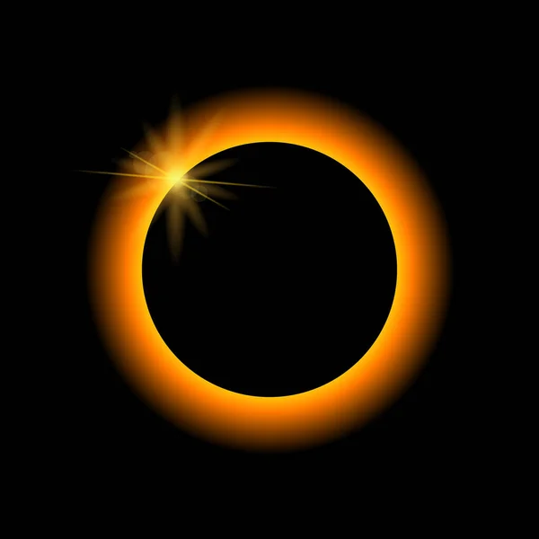 Вектор Сонячного Затемнення Місячне Затемнення Темному Тлі Стокова Ілюстрація