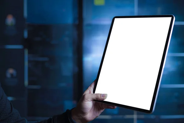Tangan Memegang Tablet Digital Finger Touch Blank Screen Stok Lukisan  