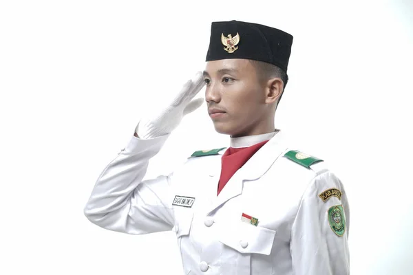 Anak Muda Pasukan Pengibaran Bendera Nasional Indonesia Dewan Paskibraka Nasional — Stok Foto