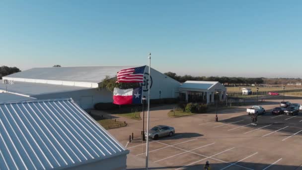 Southfork Ranch Voorste Gebouw Luchtfoto Van Southfork Ranch Event Center — Stockvideo