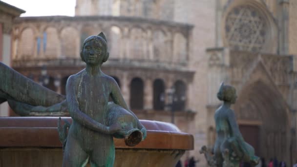 Statue Gros Plan Cathédrale Valence — Video