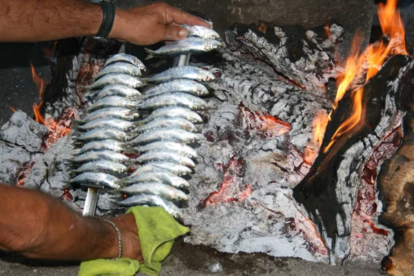 Anchoas Playa Atardecer Mlaga Costa Del Sol — Foto Stock