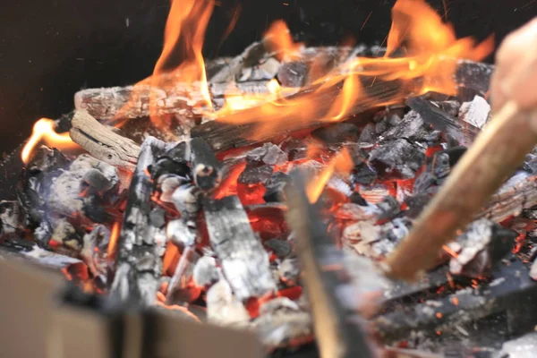 Fuoco Barbecue Sulla Spiaggia Andalusia — Foto Stock