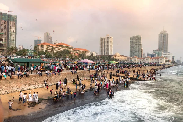 Colombo Sri Lanka Febrero 2019 Vista Playa Galle Face Del — Foto de Stock