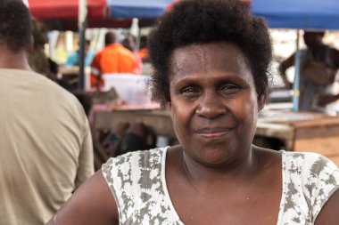Portrat of a melanesian woman. clipart