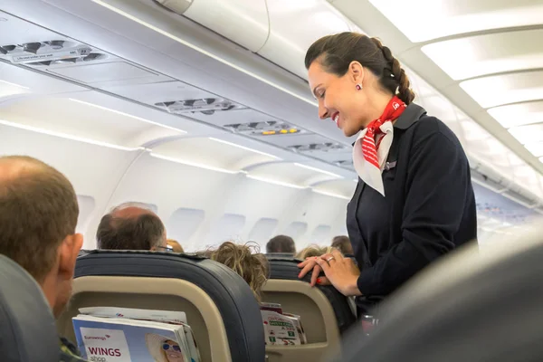 Eurowings flight attendant. — Stock Photo, Image