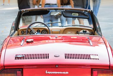 Fiat 850 Spider Convertible arka görüş panosu.