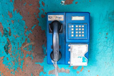 Itajai 'de eski bir halka açık telefon, Santa Catarina, Brezilya.