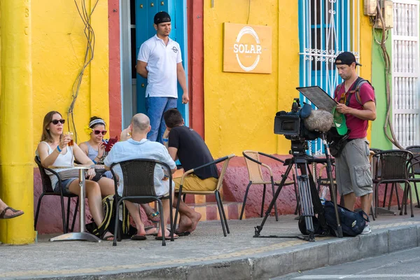 El bar Solar en el distrito Getsemani, Cartagena, Colombia . —  Fotos de Stock