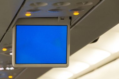 Uçak monitörü yakın çekim.