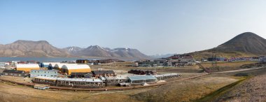  Panorama of the center of Longyearbyen in Svalbard, Norway. clipart