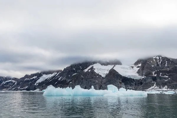 Gelo a flutuar à volta do glaciar Burgerbukta, Svalbard . — Fotografia de Stock