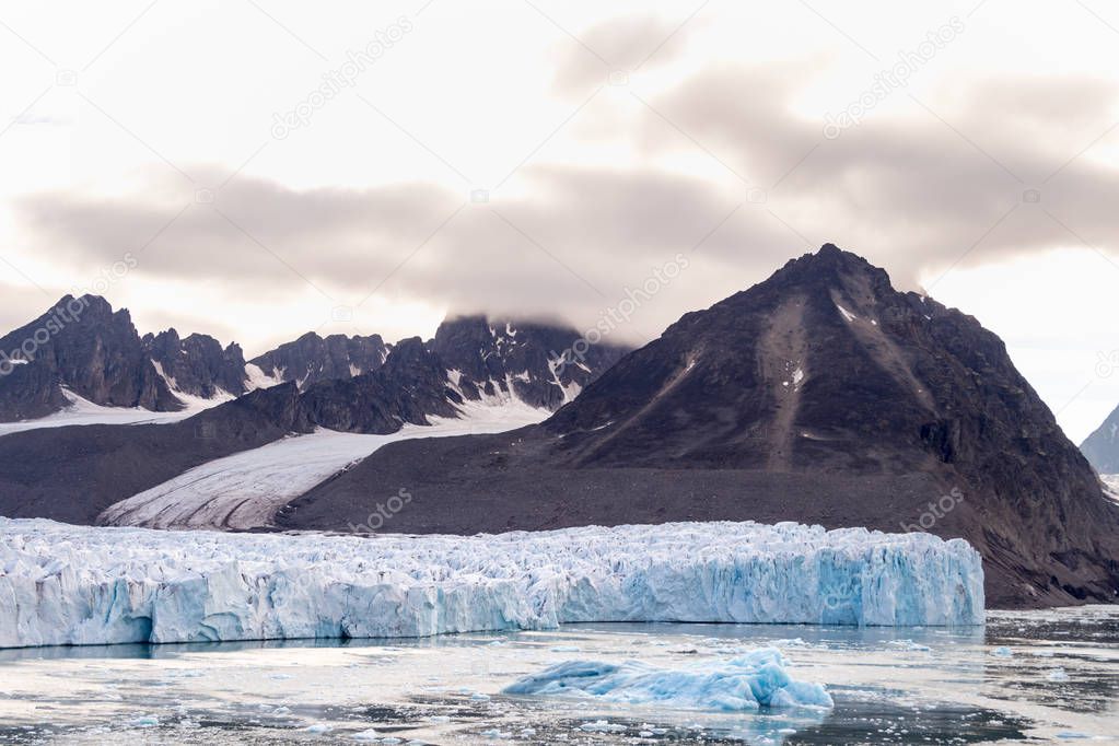 The Monacobreen - Monaco glacier in Liefdefjord, Svalbard.