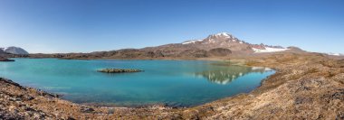 Signehamna manzarası, Albert I Land Spitsbergen, Svalbard, Norveç doğal bir koy ve liman.