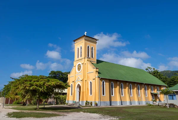 Notre Dame Assomption Szűzanya Mennybemenetele Templom Digue Seychelle Szigetek — Stock Fotó