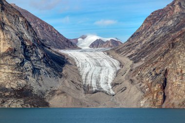 Nunavut Baffin Adası'nda Sam Ford Fjord buzul, Kanada.