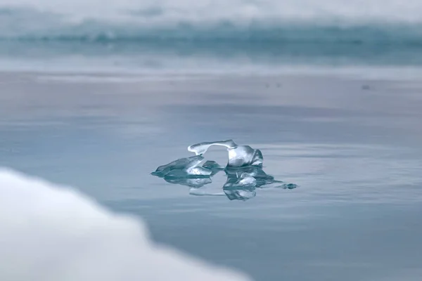 Formes Naturelles Glace Cristalline Sur Détroit Peel Une Voie Navigable — Photo