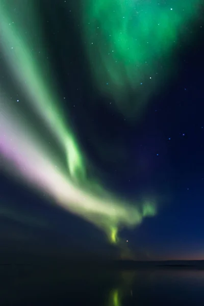 Luci Boreali Settentrionali Mare Lady Richardson Bay Victoria Island Passaggio — Foto Stock