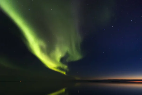 Luci Boreali Settentrionali Mare Lady Richardson Bay Victoria Island Passaggio — Foto Stock