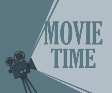 Düz üslusta metin ile Retro sinema simgesi
