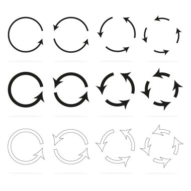 gölge ile siyah daire okları kümesi