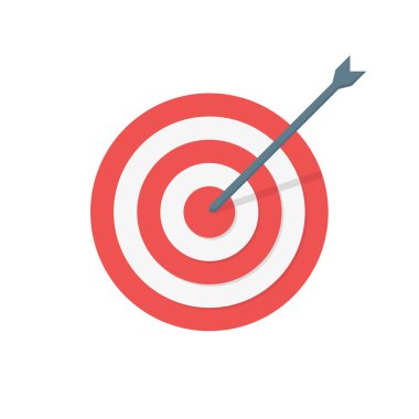 düz stilde hedef ok renk simgesi