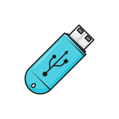 Düz tarzda USB flash sürücü, vektör