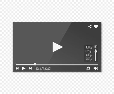 şeffaf bir arka planda çevrimiçi video oynatıcı