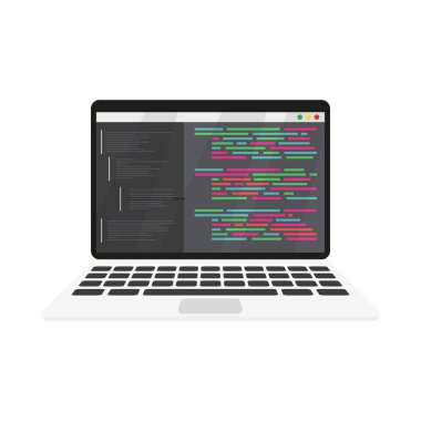bir dizüstü bilgisayarda kodlama ve programlama çalışması