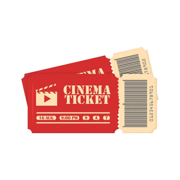 Two red movie tickets on a white background — Stock Vector