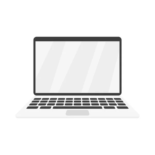 Illustration vectorielle ordinateur portable sur fond blanc, plat — Image vectorielle
