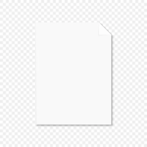 Κενό φύλλο χαρτιού με καμπυλωτή άκρη — Διανυσματικό Αρχείο