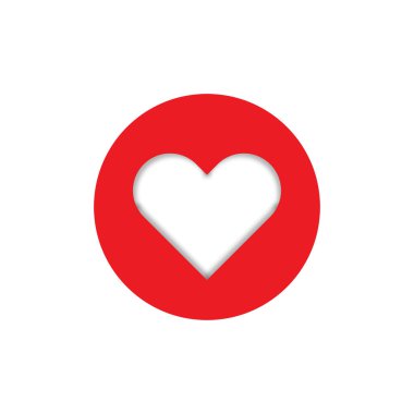 içinde gölge ile bir daire içinde kalp