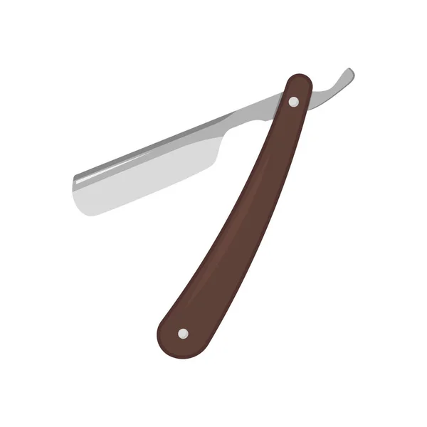 Straight razor on white background in flat — Stock Vector