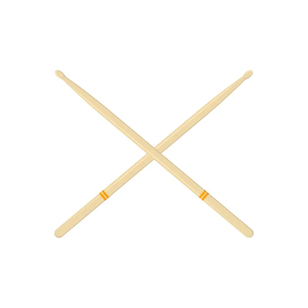 Drumsticks op een witte achtergrond, plat — Stockvector