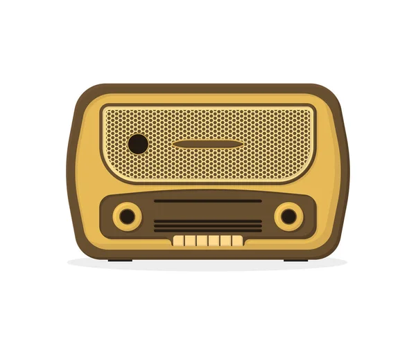 Old retro radio on white background, vector — Stock Vector