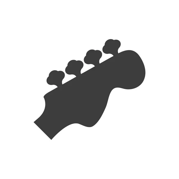 Preto ícone cabeça e pinos baixo guitarra —  Vetores de Stock