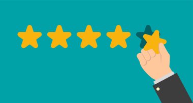 düz tarzda el yıldız derecelendirmesi