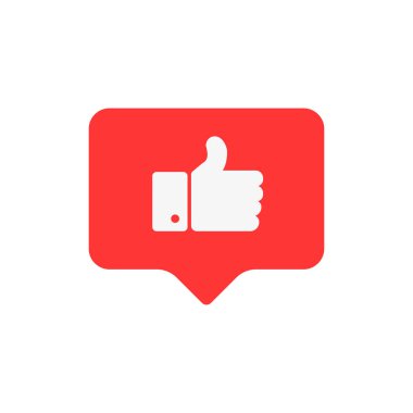 Like in button, thumb raised up, vector clipart