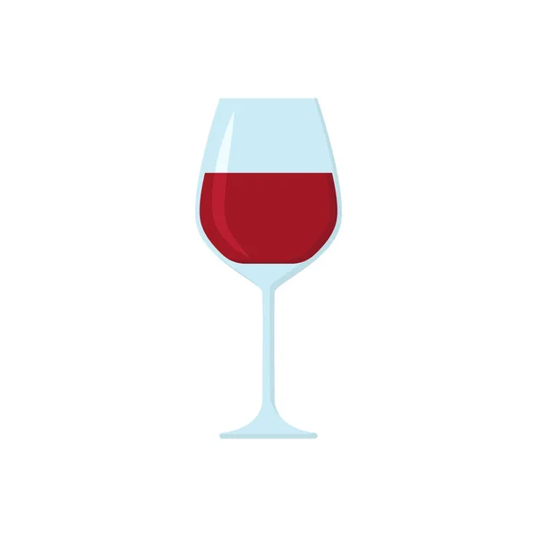 Segelas anggur merah dalam gaya datar - Stok Vektor